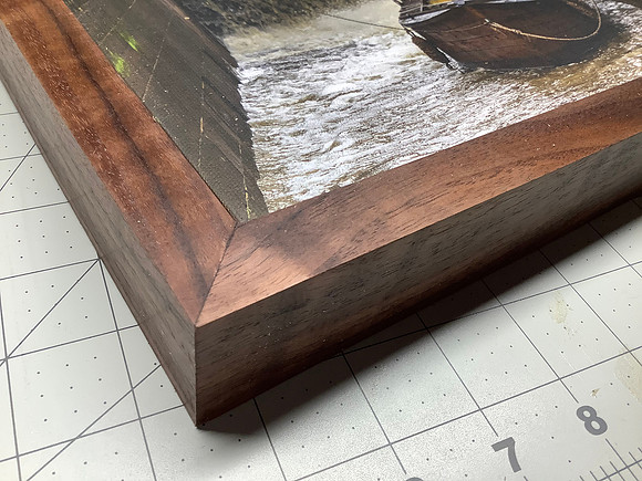 Framed canvas print detail